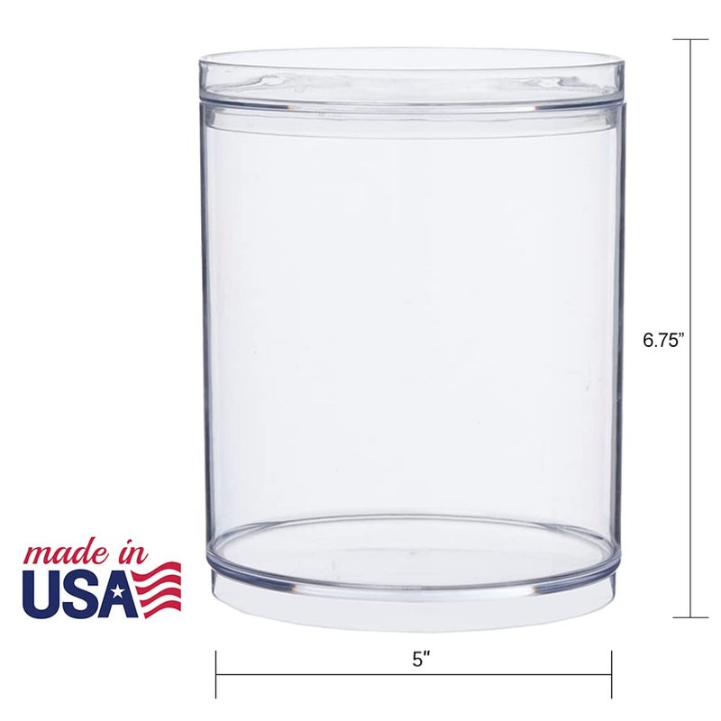 STORi Bella Tall Scrunchie Holder | Stackable Clear Plastic Container (Set of 2) Round Vanity Storage Organizers with Lids for Hair Accessories & Beauty Supplies | Made in USA - Image 5