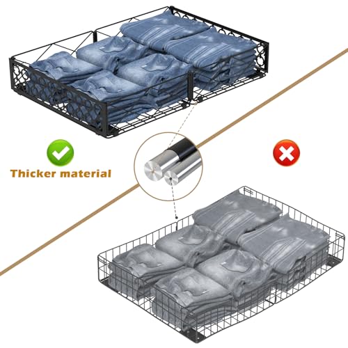 NADAMOO Low Profile Under Bed Storage with Wheels, 4 Pack Rolling Storage Containers, Foldable Metal Organizer Bins - Image 5