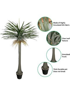 YATAI Yucca Palm Tree, 190cm Tall Lifelike Green Leaves Artificial Plants with Pots, Durable, Maintenance Free Artificial Tree, Lifelike Texture & Fade Resistant Fake Plants for Home Office Decor - pzsku/Z3F1DEC7B6239789DE9E9Z/45/_/1727279548/4b8a165d-7ec0-4851-a528-c060bdbd6ce3