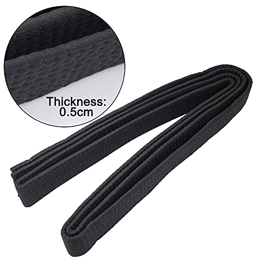 LYMGS 110 Inch Black Karate Belt, 280cm Taekwondo Solid Rank Martial Arts Belts Universal Fit for Judo/Karate/Taekwondo - Image 4