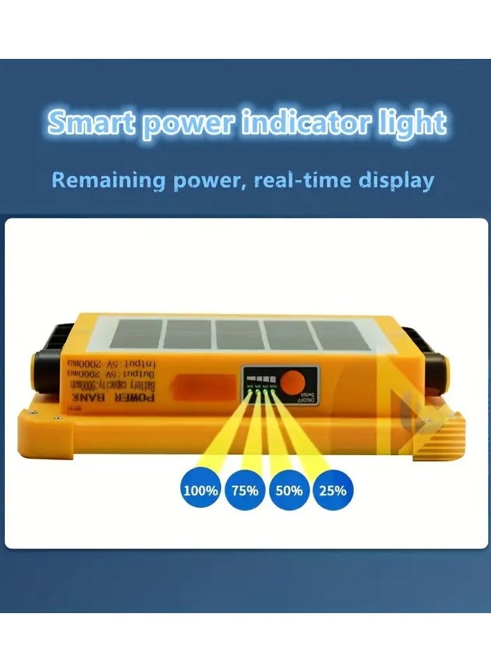SLIVERS CRIEST - Portable Multifunctional Spotlight - Solar & USB Rechargeable Outdoor LED Lights, 12 Light Modes, Portable Solar LED Outdoor Lights for Camping - Image 1