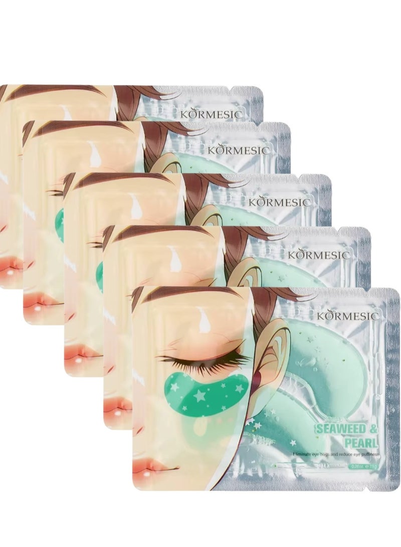 Kormesic 5 Pairs Under Eye Patch Eliminate Eye Bags And Reduce Eye Puffiness with Seaweed & Pearl Moisturizing Hydrating Nourishing Eye Mask - Image 1