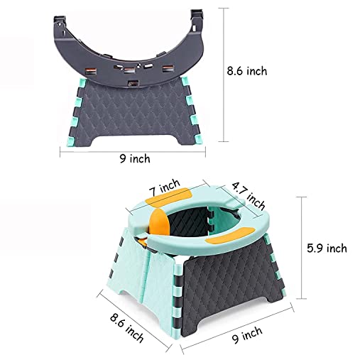 Ndola Portable Potty Training Seat for Toddler - Goohomeey Kids Travel Potty | Foldable Toilet Seat | Baby Potty Seat for Indoor and Outdoor - Blue, Pack of 1 - Image 5