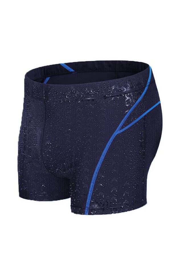 Skin-friendly Yifu Men's Square Leg Swim Trunks Men's Swimwear Beach Shorts Hot Spring Swimming Equipment Blue 4XL - Image 2