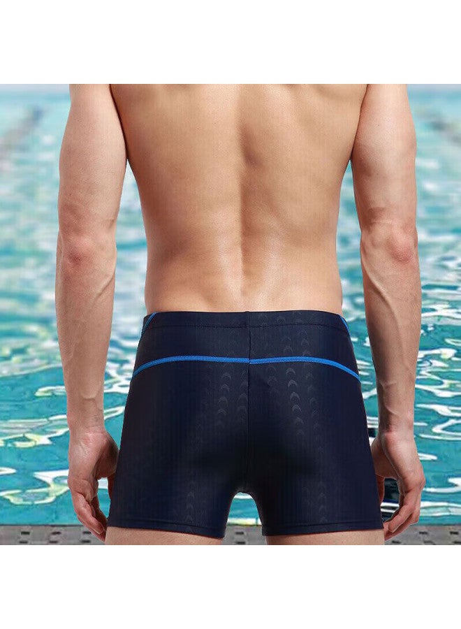 Skin-friendly Yifu Men's Square Leg Swim Trunks Men's Swimwear Beach Shorts Hot Spring Swimming Equipment Blue 4XL - Image 5