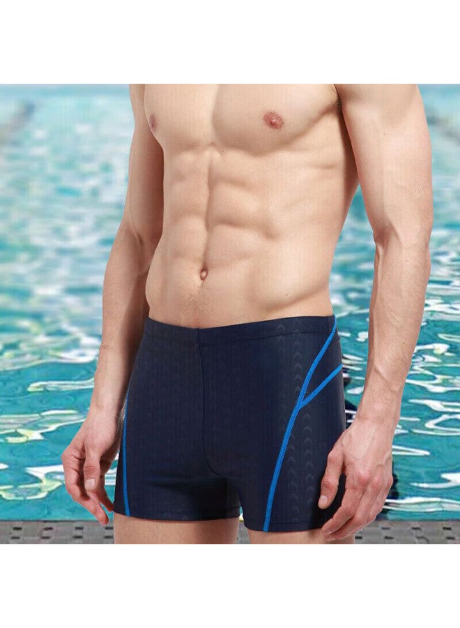Skin-friendly Yifu Men's Square Leg Swim Trunks Men's Swimwear Beach Shorts Hot Spring Swimming Equipment Blue 4XL - Image 3