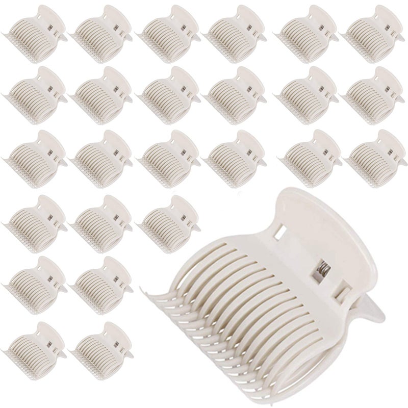 Tbestmax 24 Hot Roller Clips For Hair Curler Claw Clip Replacement Hair Section Styling For Women Girls White - Image 1