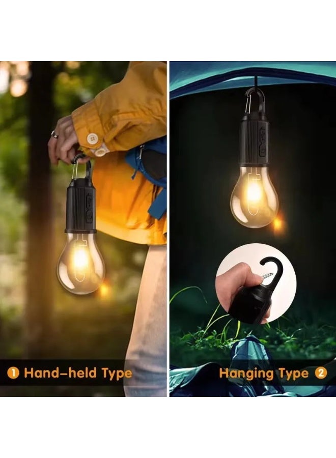 Rechargeable Solar LED Camping Lantern Light Bulb with Hanging Hook and Type-C Charging - Conical Model - Image 4