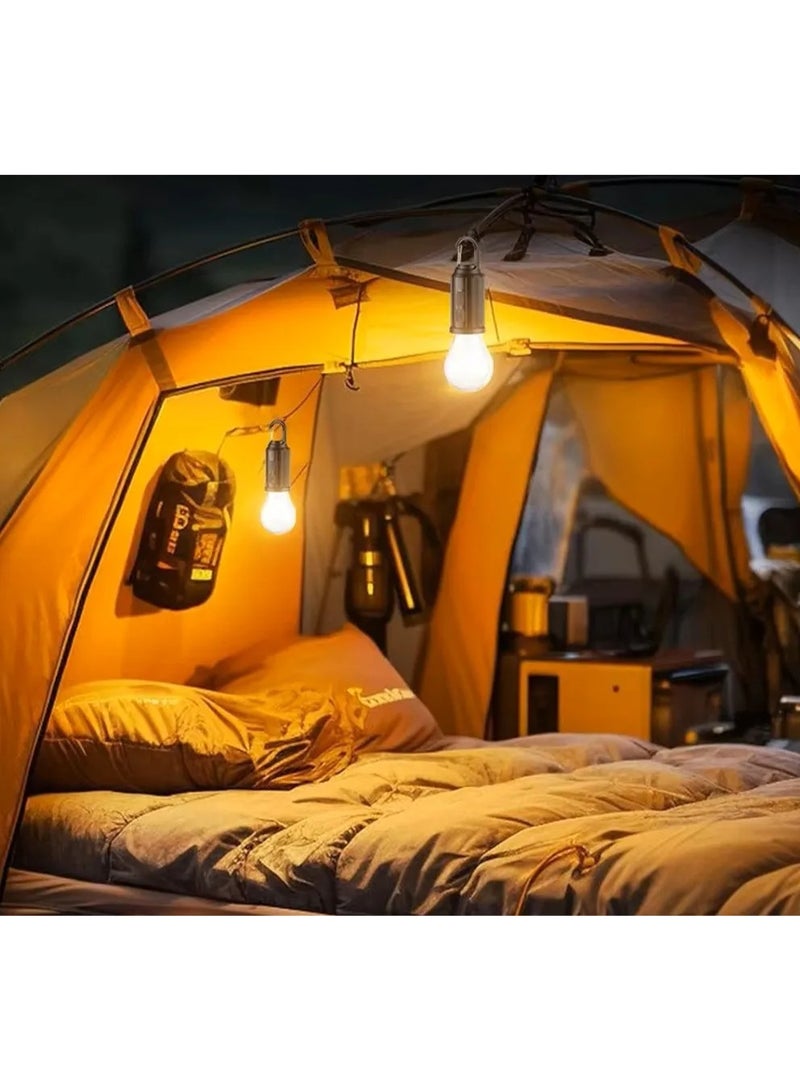 Rechargeable Solar LED Camping Lantern Light Bulb with Hanging Hook and Type-C Charging - Conical Model - Image 2