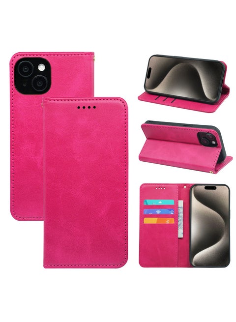 For Sharp Sharp Aquos R9 Pro/SH-54E Calfskin Strong Magnetic Card Flip Phone Leather Case-Color:Rose Red-Applicable Models:Aquos Sense4 Plus