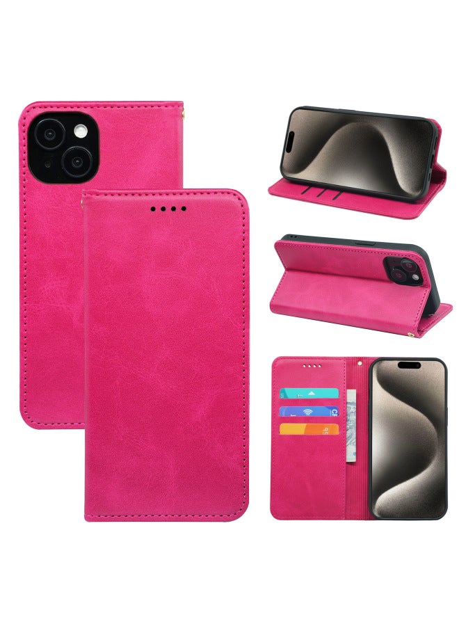 For Sharp Sharp Aquos R9 Pro/SH-54E Calfskin Strong Magnetic Card Flip Phone Leather Case-Color:Rose Red-Applicable Models:Aquos Sense4 Plus