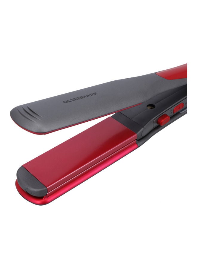 Olsenmark 2-in-1 Hair Straightener for Straight and Wave Hair, Omh4085, Wide Floating Plate Straightener With Adjustable Temperature and 360 Degree Swivel Cord Black / Red 0.52kg - Image 5