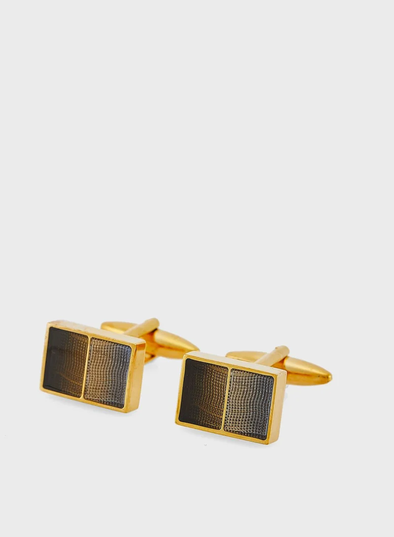 English Laundry Pu Strap Analog Watch & Cuff Links Set