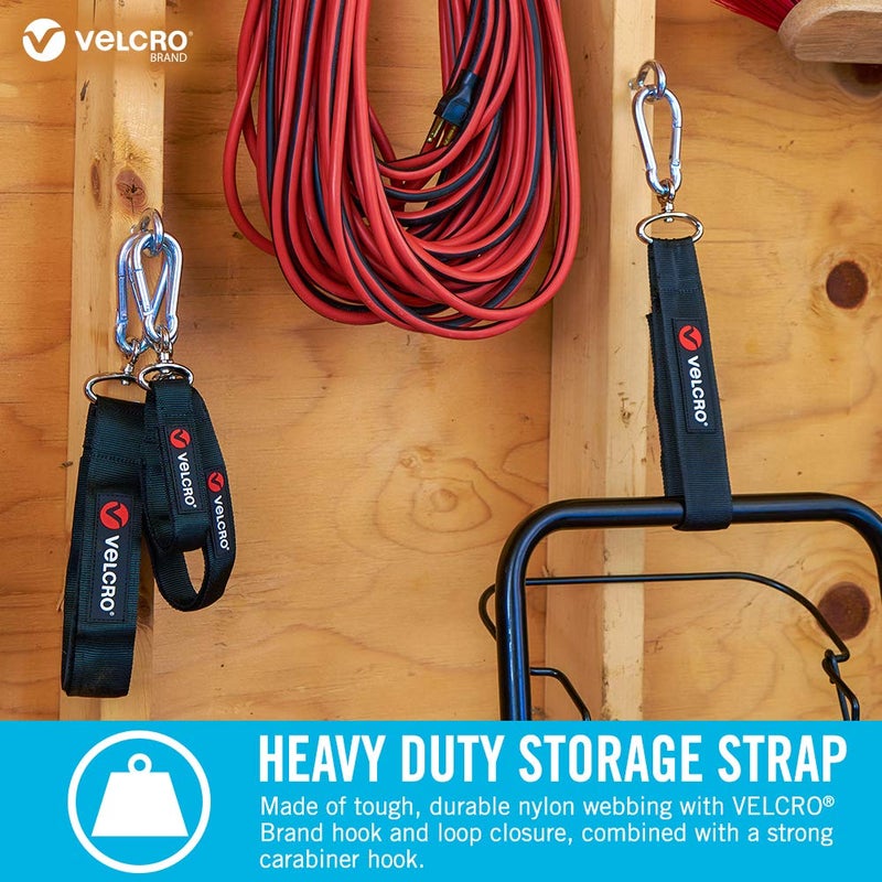 VELCRO Brand Easy Hang Strap | Heavy Duty Outdoor Storage Extension Cords, Cables, Tools, Bikes | Organization for Garden, Shed, RV, Large - up to 300 lbs, Black - Image 5