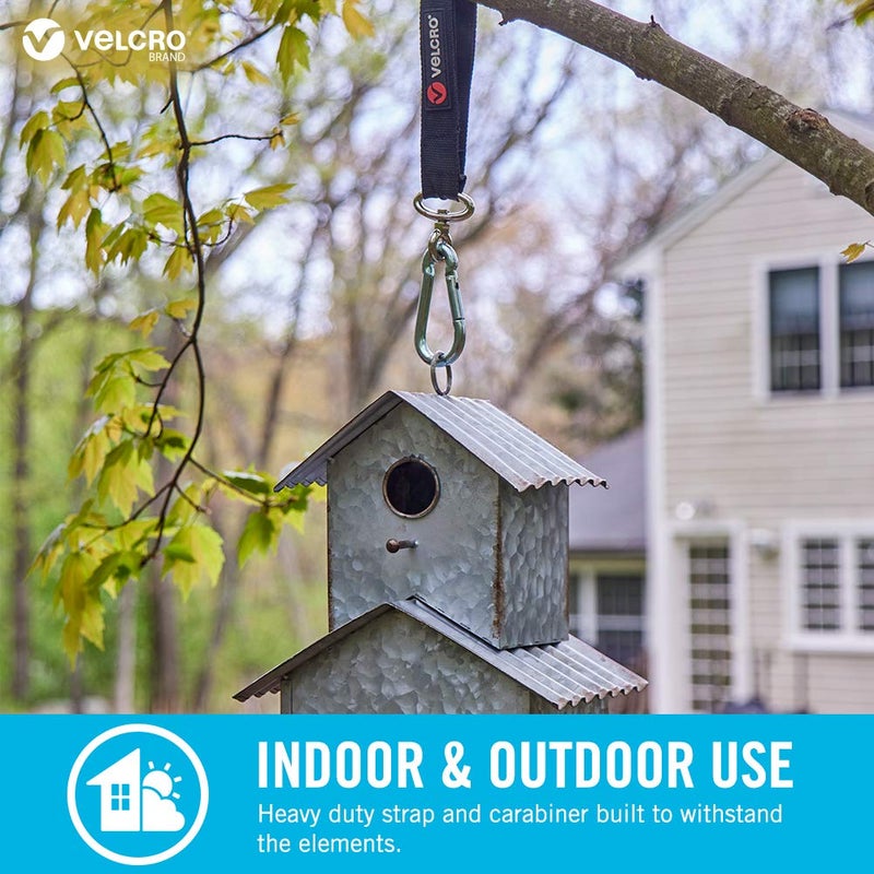 VELCRO Brand Easy Hang Strap | Heavy Duty Outdoor Storage Extension Cords, Cables, Tools, Bikes | Organization for Garden, Shed, RV, Large - up to 300 lbs, Black - Image 4