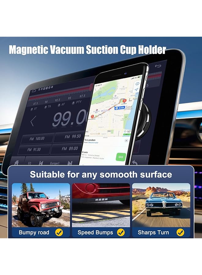 KASTWAVE Magnetic Suction Phone Mount For Car/Gym/Mirror/All Smooth Surfaces, Compatible With Magsafe 15/14/13/12 - Image 3