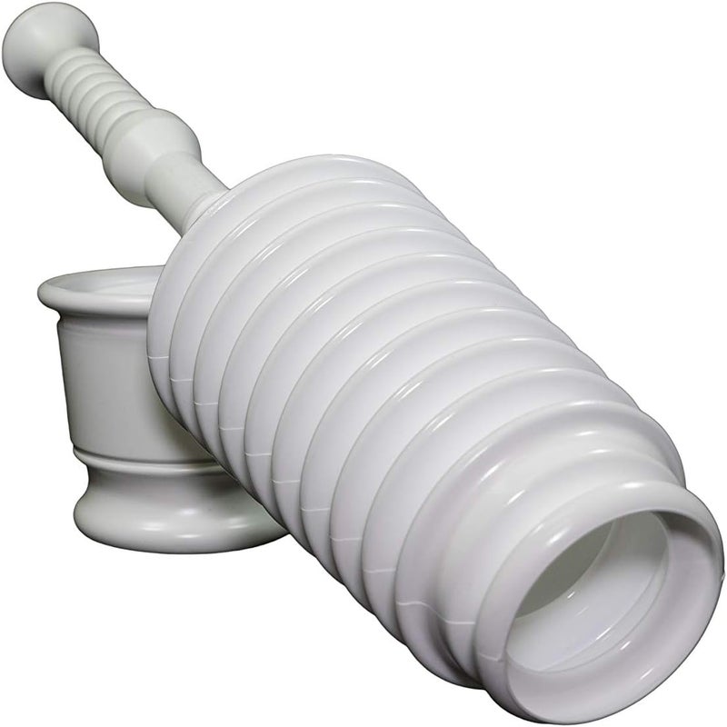 Master Plunger MP500-B4 Heavy Duty Bathroom Toilet Plunger Kit with Short Bucket. Equipped with Air Release Valve, White - Image 3