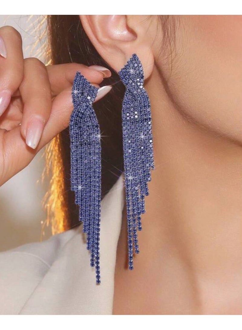 إيكوال حلق أذن نسائي طويل انيق وعصري مرصع بالزركون - Image 1