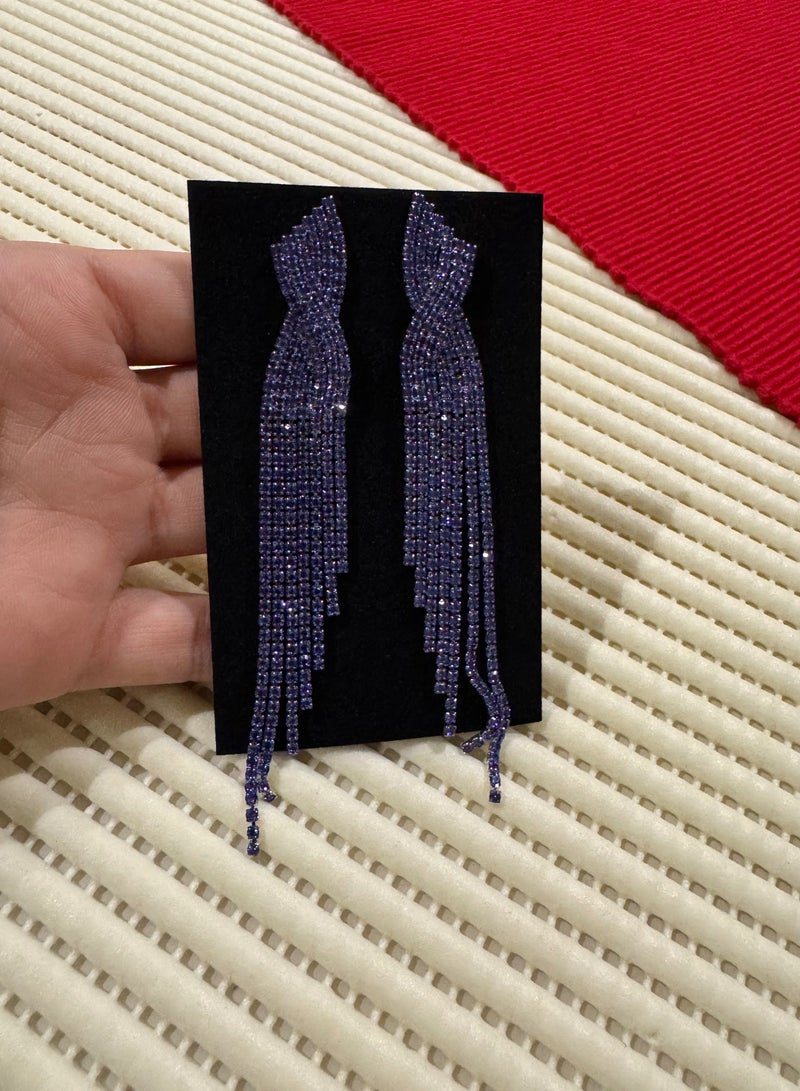 إيكوال حلق أذن نسائي طويل انيق وعصري مرصع بالزركون - Image 2