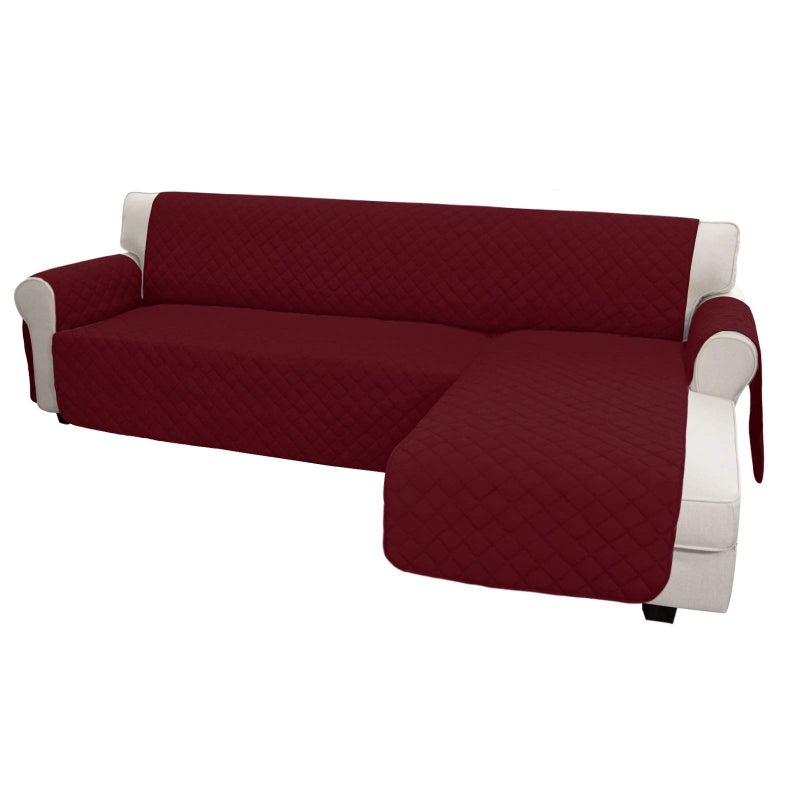 Easy-Going EasyGoing L Shape Sofa Slipcover Chaise Reversible Protector Cover for Pets Dog XLarge Christmas Red 