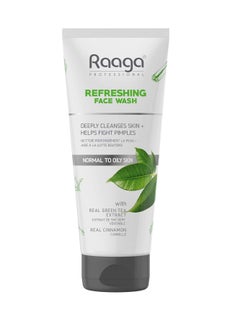 RAAGA PROFESSIONAL Refreshing Face Wash 2.7 F1 Oz (80ml) | Green Tea Extract and Cinnamon Extract | Facial Cleanser for Men and Women | Facewash for Acne, Oily, & Normal to Dry Skin  - Image 1