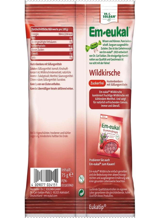 Em-eukal Wild Cherry sugar free 75g - Image 2