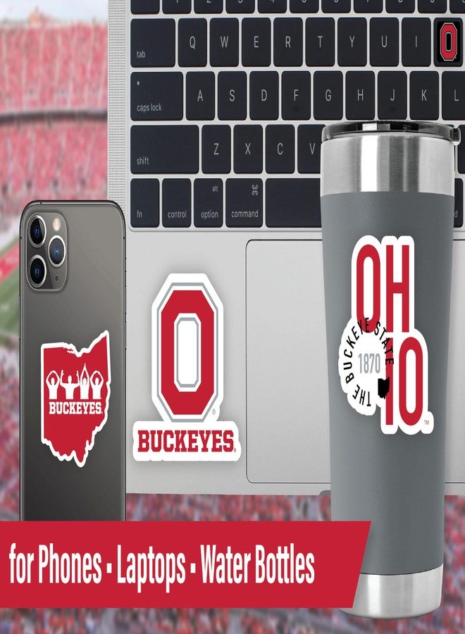 PartyKandy OSU Stickers for Gift, Car, Water Bottle, Laptop, and Phone for Ohio State Football Fans and University Graduates (Ohio Buckeyes) - Image 3
