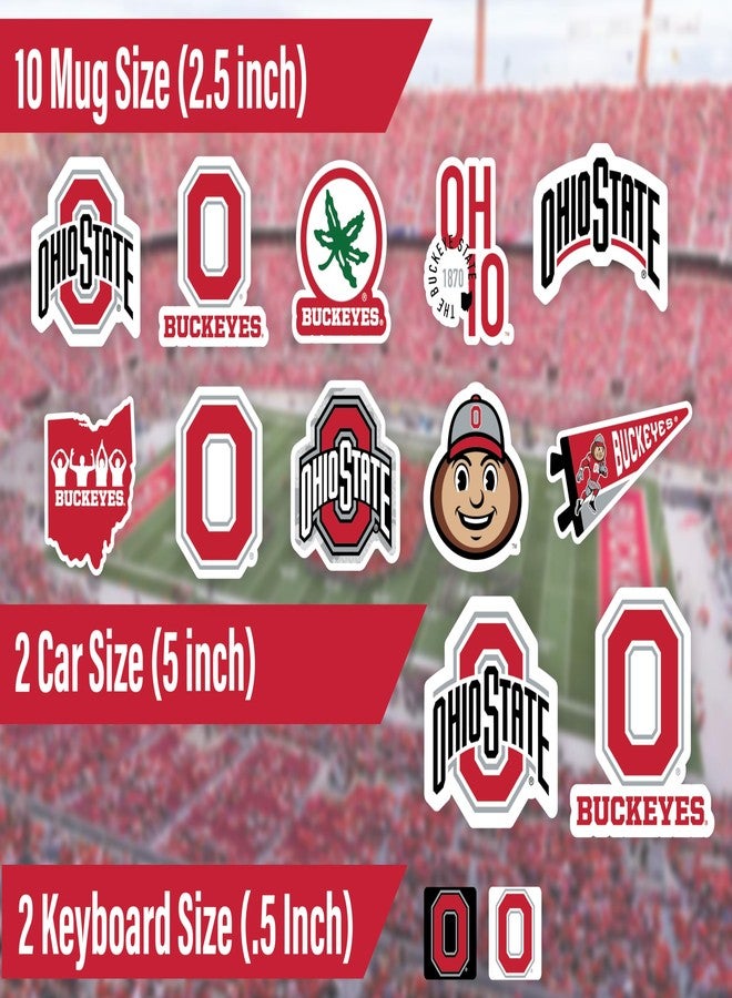 PartyKandy OSU Stickers for Gift, Car, Water Bottle, Laptop, and Phone for Ohio State Football Fans and University Graduates (Ohio Buckeyes) - Image 2