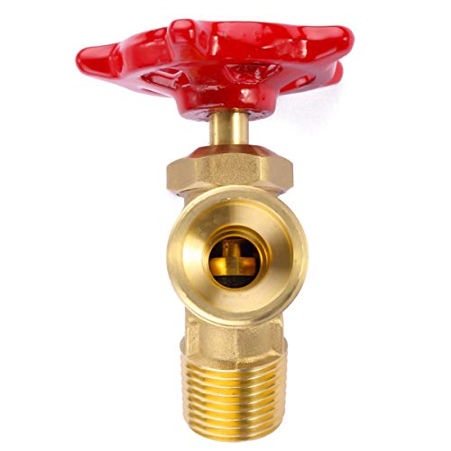 LitOrange Solid Brass Backyard 65 Degree Elbow Stop Valve Hose Bibb Solder NPT 1/2" Male Thread to MHT 3/4" Inch Male Threaded Garden Hose Connector Adapter Water Shut-Off Valve Faucet - Image 2