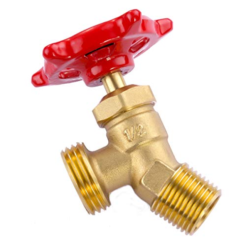 LitOrange Solid Brass Backyard 65 Degree Elbow Stop Valve Hose Bibb Solder NPT 1/2" Male Thread to MHT 3/4" Inch Male Threaded Garden Hose Connector Adapter Water Shut-Off Valve Faucet - Image 5