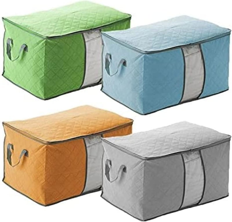 Large Capacity Garment/Blankets Storage Bags with Clear Window,Multicolor