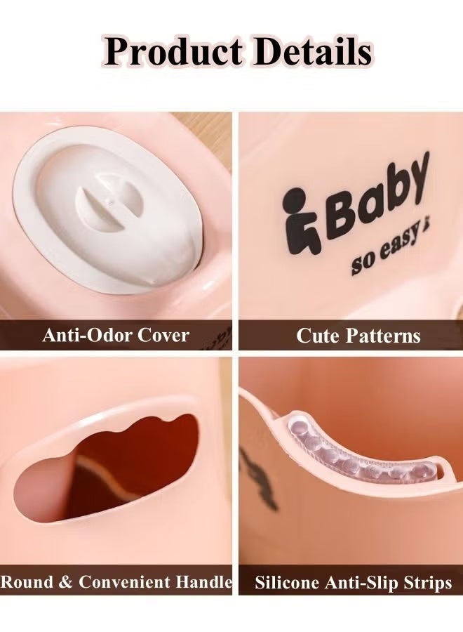Optico Potty Training Baby Toilet Toddler Potties Chair | Children's Toilet Baby Potty,Urinal Pot Lid Backrest Kids Toilet,Portable Anti-Fall Potty for Kindergarten Baby Toilet Training Toilet Bowl with Lid for Boys Girls Kids Toddler Toddler Potty - Image 3