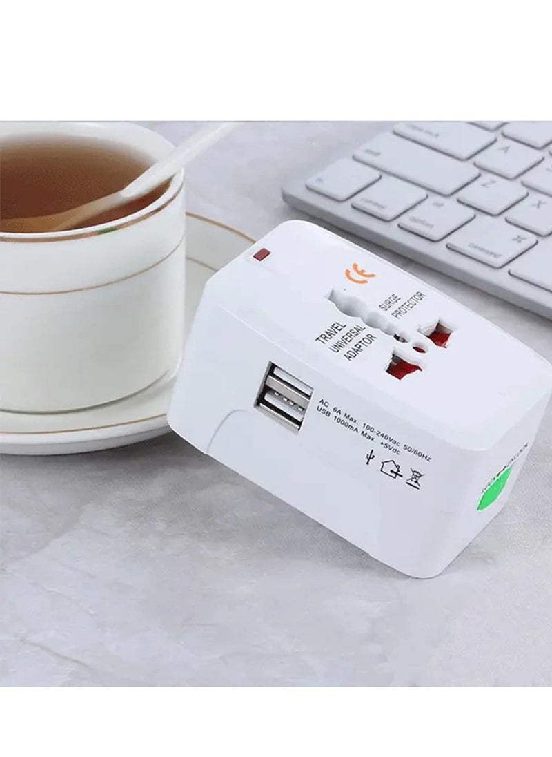 TYCOM Travel Adapter Worldwide All in One Universal Power Plug Adapter With Dual Usb Ports for Usa Eu Uk Aus Cell Phone Laptop  - Image 2