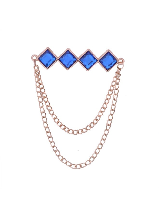 Versatile Temperament Personality Gemstone Tassel Chain Suit Brooch