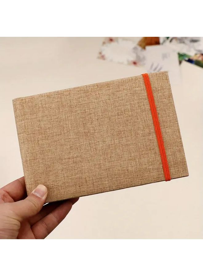 6 Inch Photo Album 100 Elastic Bands Black Fine Linen Holds Instant Photos Postcards - Image 3