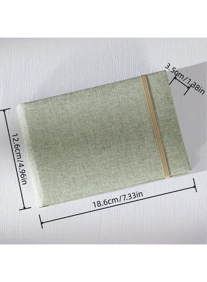 6 Inch Photo Album 100 Elastic Bands Black Fine Linen Holds Instant Photos Postcards - Image 2