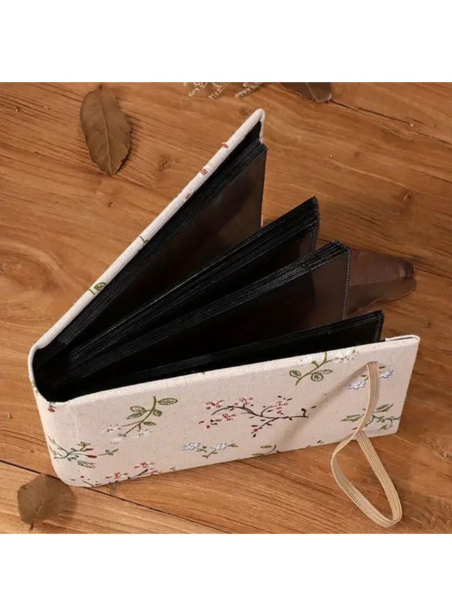 6 Inch Photo Album 100 Elastic Bands Black Fine Linen Holds Instant Photos Postcards - Image 5