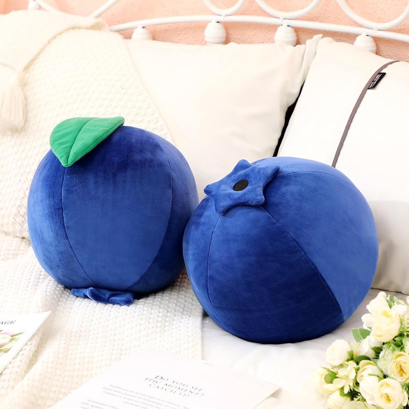 Beeveer 2 Pcs Blueberry Plush Cute Fruit Plush Blueberry Pillow Kawaii Decorative Hugging Gift Soft Stuffed Fun Plushies Novelty Pillow Toy Cushion Seat Decor for Home Kids Girl - Image 4