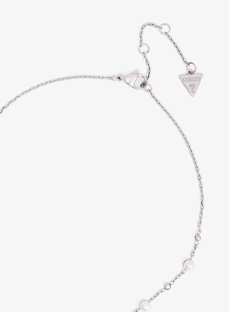 GUESS Tiny Pearly Logo Necklace