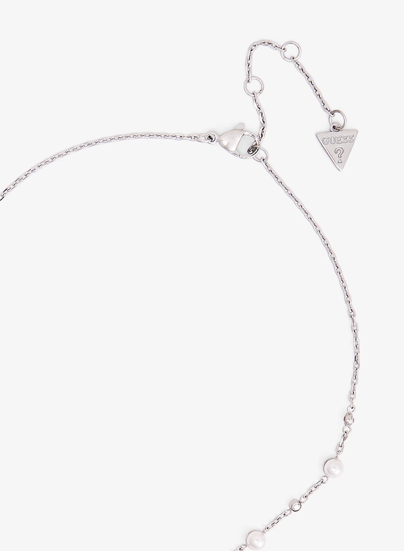 GUESS Tiny Pearly Logo Necklace - Image 3