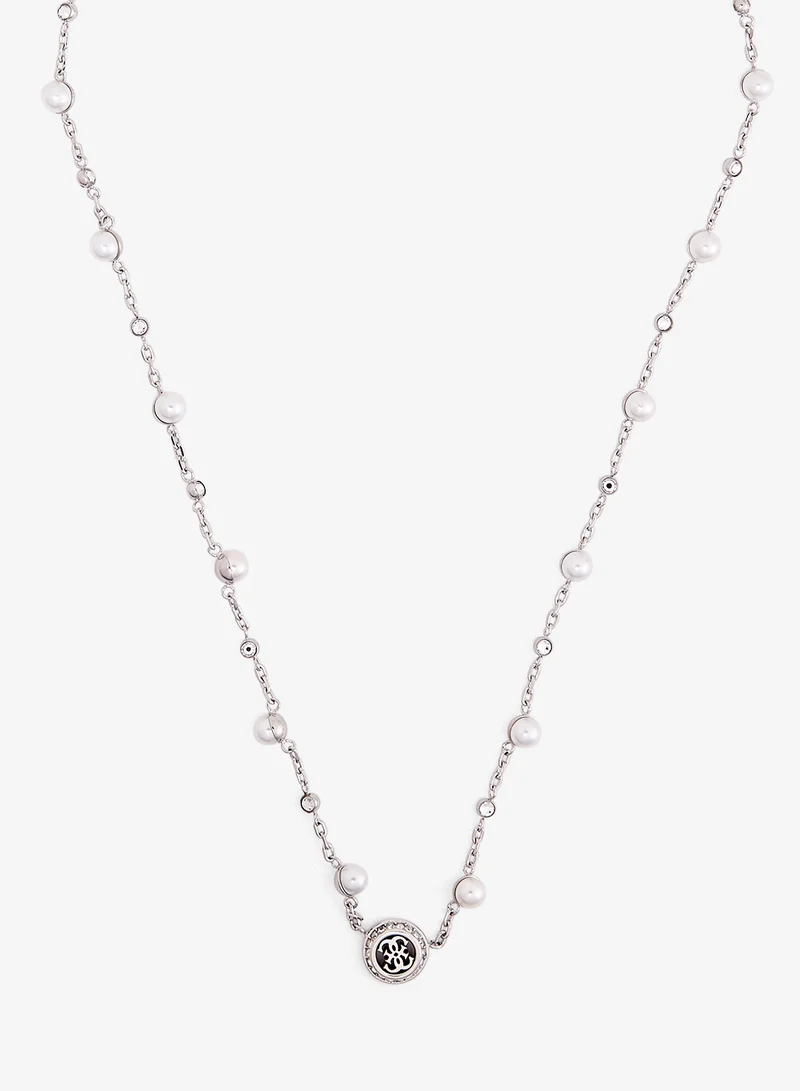 GUESS Tiny Pearly Logo Necklace