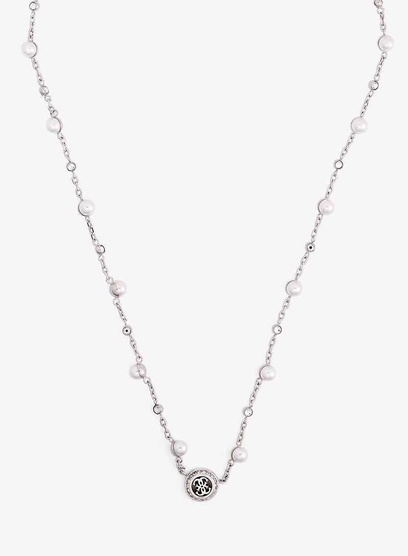 GUESS Tiny Pearly Logo Necklace - Image 2