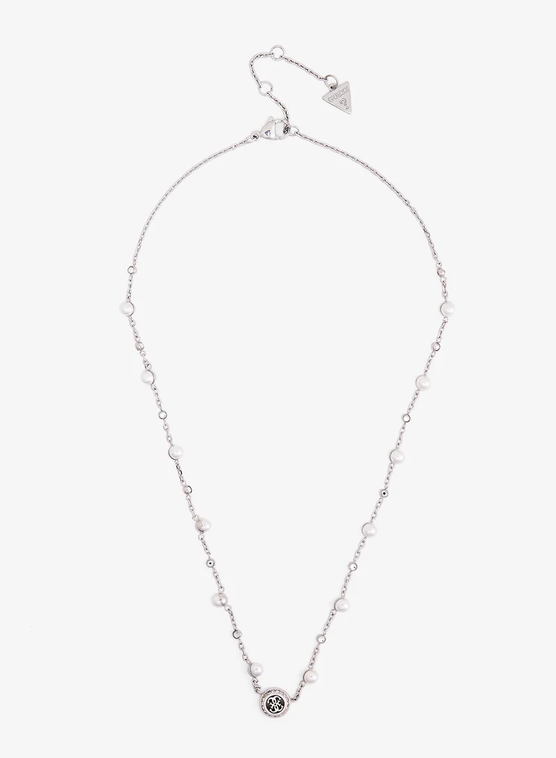 GUESS Tiny Pearly Logo Necklace