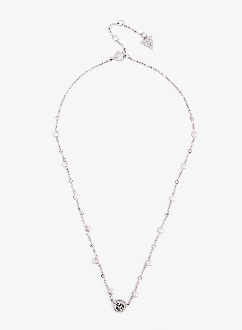GUESS Tiny Pearly Logo Necklace - Image 1