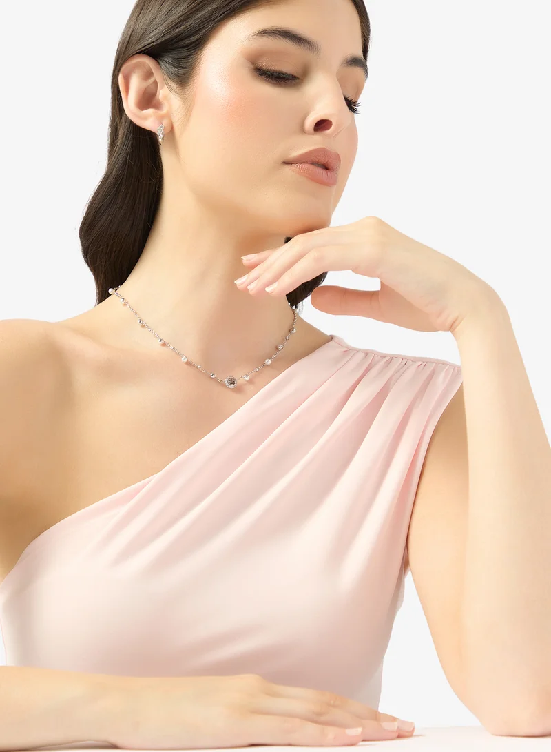 GUESS Tiny Pearly Logo Necklace