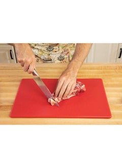 Thirteen Chefs Commercial Grade 18 x 12 Red Cutting Board for Meat - Superior to HDPE Plastic - 0.5 Inch Thick Poly for Food Service, Dishwasher Safe  - Image 4