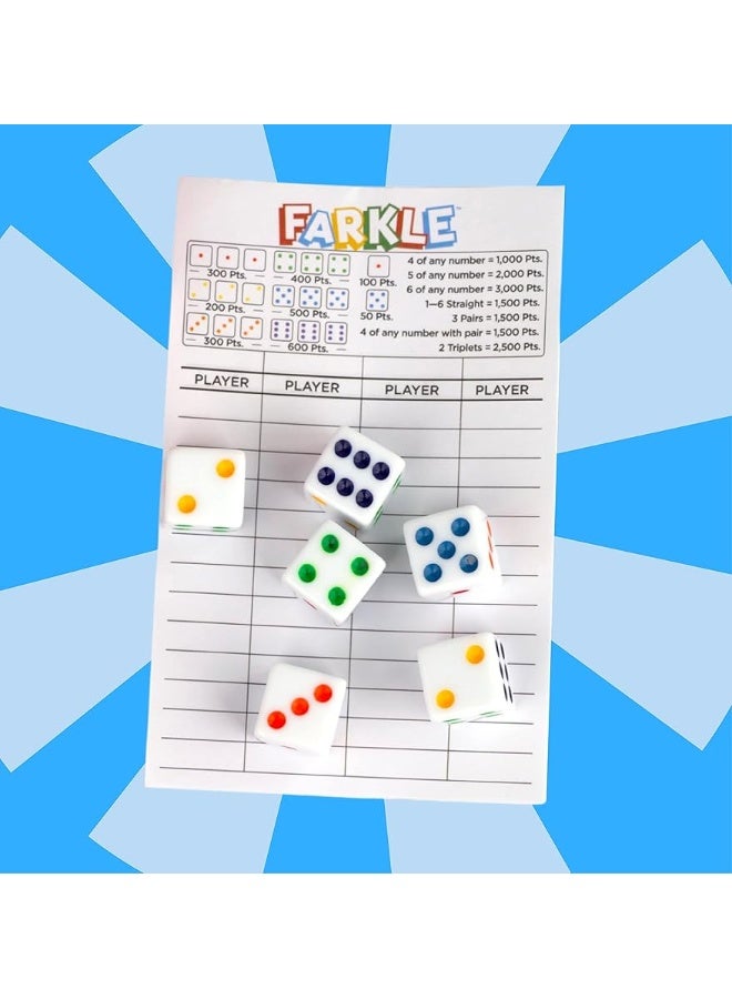 Regal Games - Farkle Classic Dice Game w/ 6 Colored Dice, 1 Convenient Dice Cup for Easy Shaking, and 25 Score Sheets - Fun Family Game for Travel, Camp, and More - Ideal for 2-4 Players (Ages 12+) - Image 5