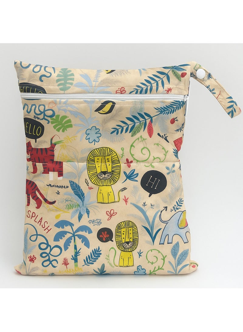 حقيبة حفاضات جافة ورطبة مقاومة للماء، حقيبة سفر قابلة لإعادة الاستخدام لحفاضات القماش للأطفال - Image 1