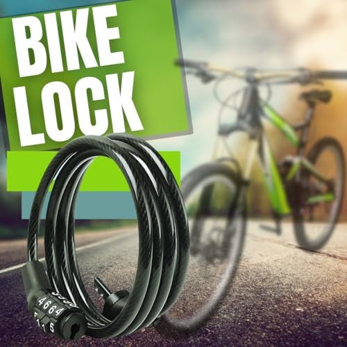 DETACHI Bicycle Lock with 4 Digit Combination Anti Theft Steel Cable Lock for Cycle, Bike & Scooter Heavy Duty Security Lock - Image 2