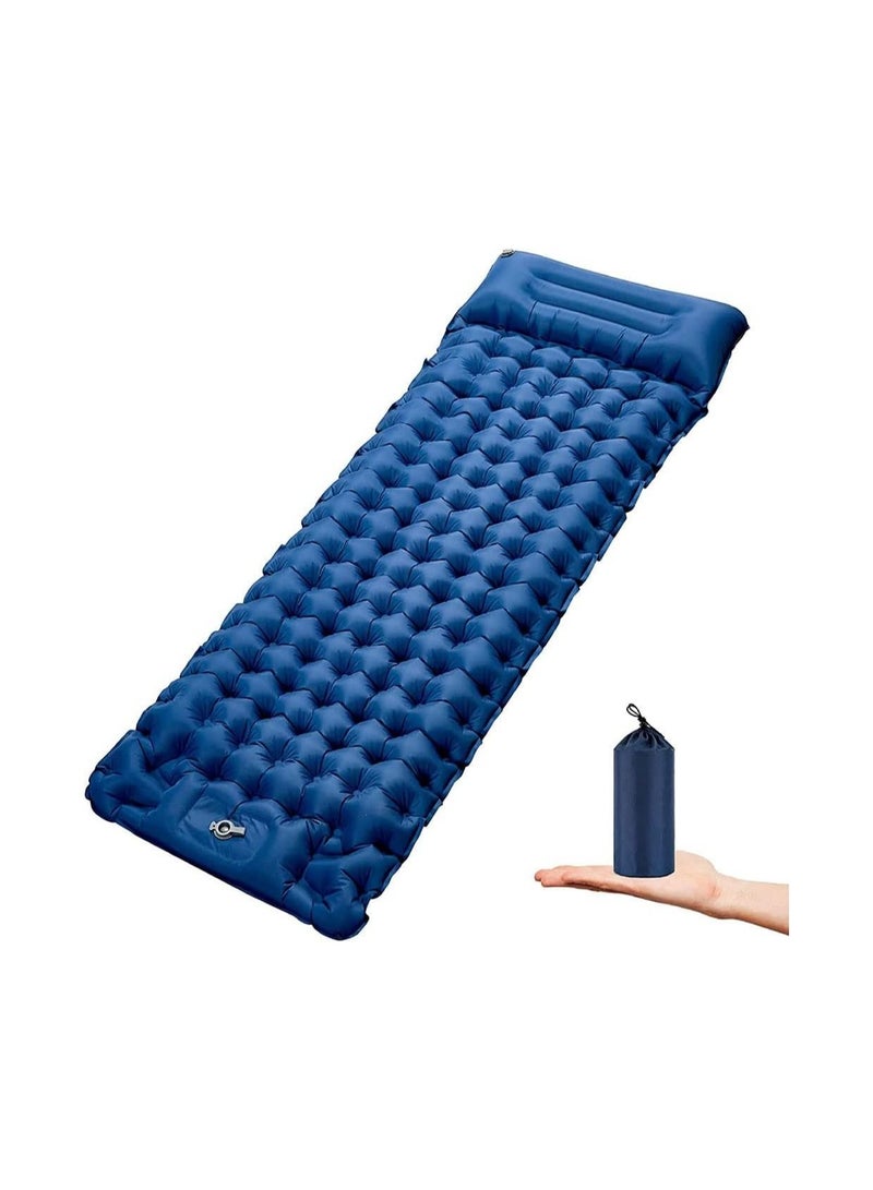 Generic Single Camping Sleeping Pad Inflatable Camping Pad Ultralight Sleeping Mat with Pillow for Camping Hiking Traveling Durable & Waterproof - Image 1
